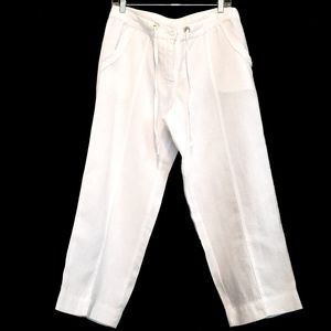 Tommy Bahama White Linen Cropped Pant